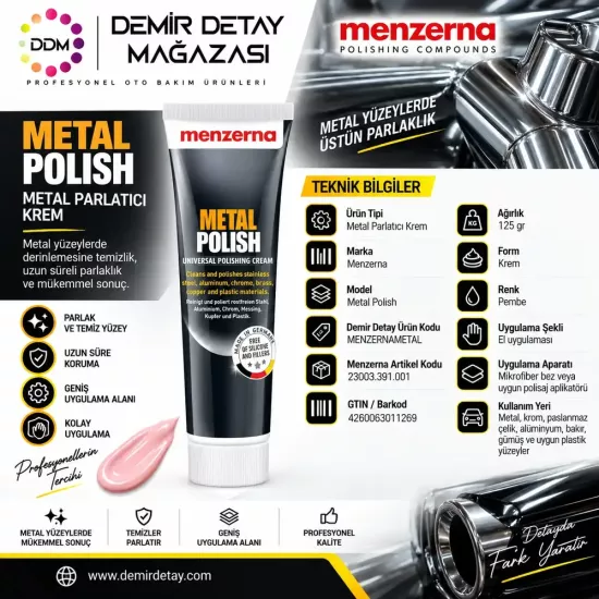 Menzerna Metal Polish Metal Parlatıcı Krem 125 Gr
