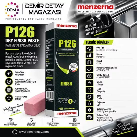 Menzerna P126 Metal Parlatma Cilası 1300 Gr