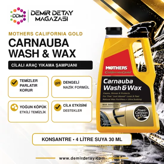 Mothers Carnauba Wash & Wax Şampuan 1,89 L