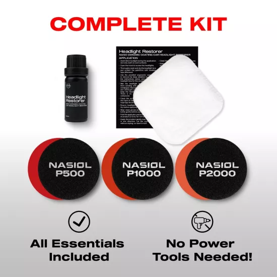 Nasiol Headlight Restorer Far Yenileme Kiti 10 ml