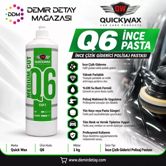 Quick Wax Q6 İnce Pasta 1 kg | İnce Çizik Giderici