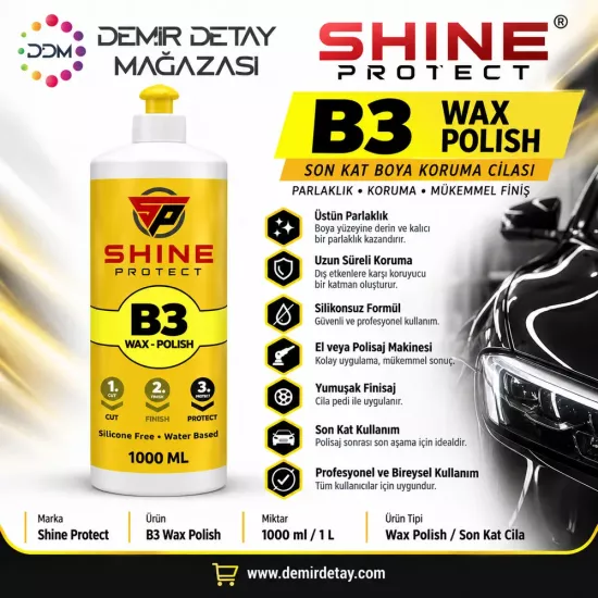 Shine Protect B3 Wax Polish Boya Koruma Cilası 1 L