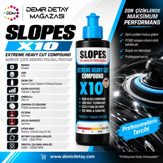 Slopes X10 Agresif Çizik Giderici Pasta 250 ml