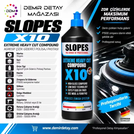 Slopes X10 Agresif Çizik Giderici Pasta 1 L