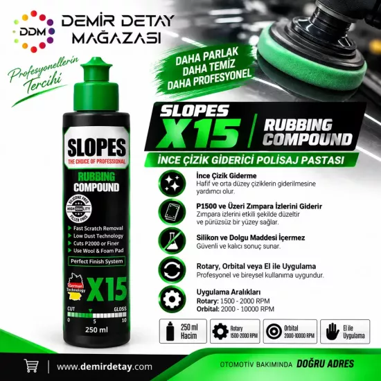 Slopes X15 İnce Çizik Giderici Pasta 250 ml