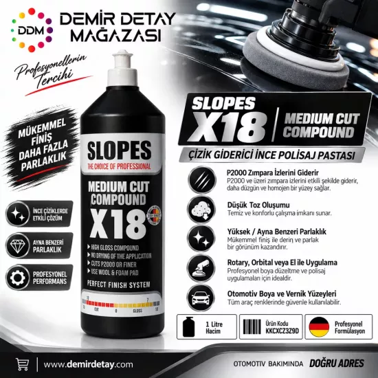 Slopes X18 İnce Pasta 1 L | P2000 Çizik Giderici