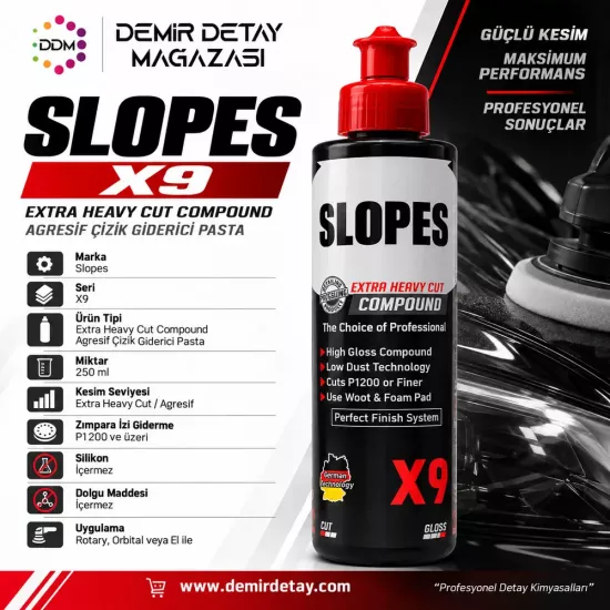 Slopes X9 Agresif Çizik Giderici Pasta 250 ml