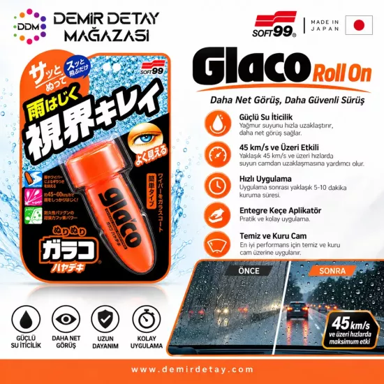 Soft99 Glaco Roll On Yağmur Su Kaydırıcı 75 ml