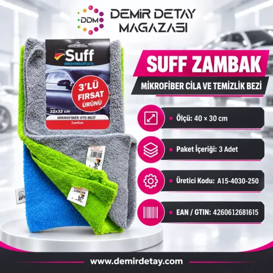 Suff Zambak 3’lü Mikrofiber Cila Bezi 40x30 cm