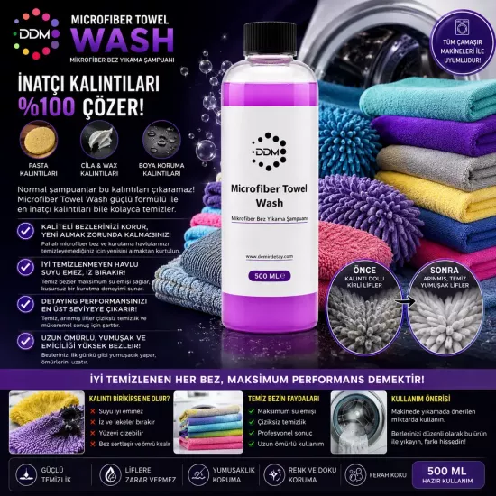 DDM Mikrofiber Bez Yıkama Şampuanı 500 ML | Microfiber Towel Wash