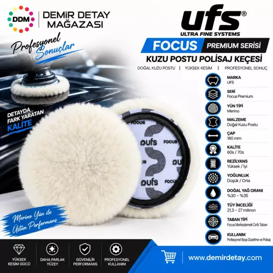 UFS Focus Premium Merino Polisaj Keçesi 160 mm