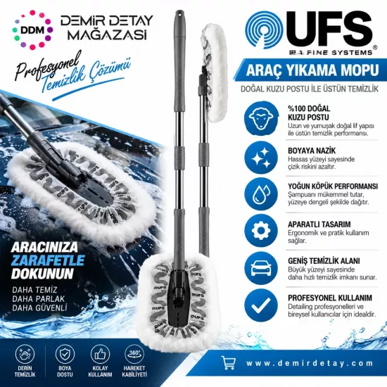 UFS Mob Doğal Kuzu Postu Araç Yıkama Pedi