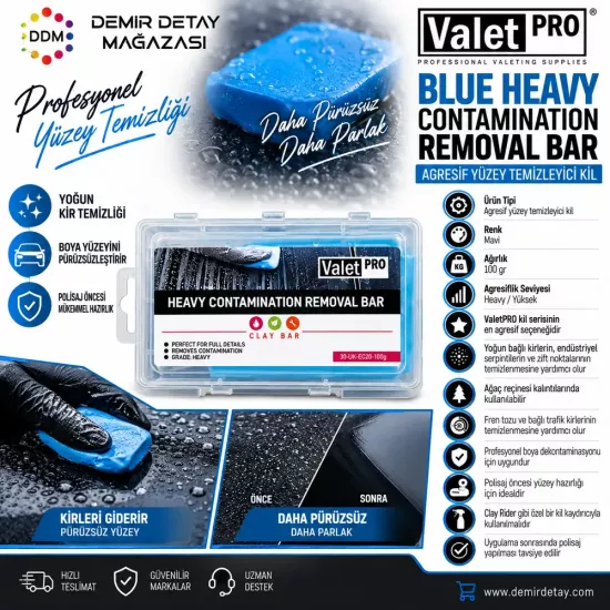 ValetPRO Blue Heavy Yüzey Temizleyici Kil 100 gr