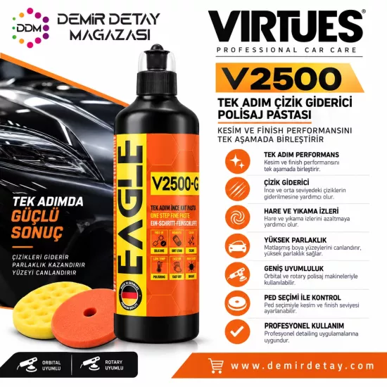 Virtues V2500 Tek Adım Çizik Giderici Pasta 1 L