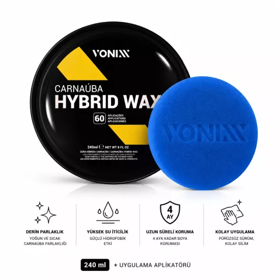 Vonixx Hybrid Carnauba Wax 240 ml | Hibrid Carnauba Katı Wax