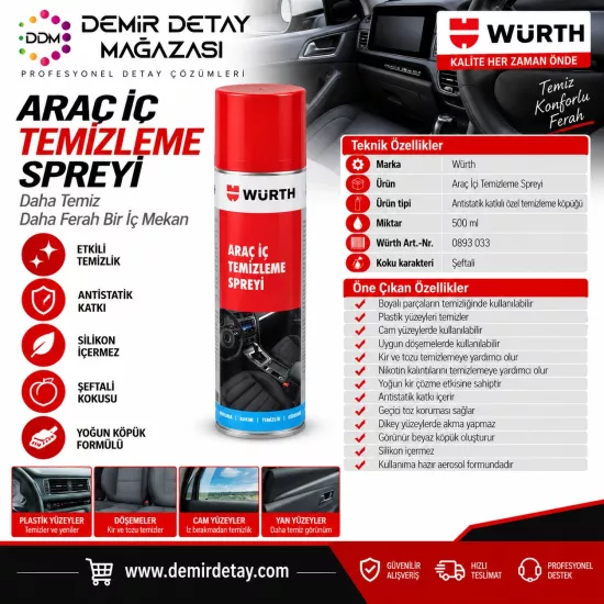Würth Araç İçi Temizleme Spreyi 500 ml