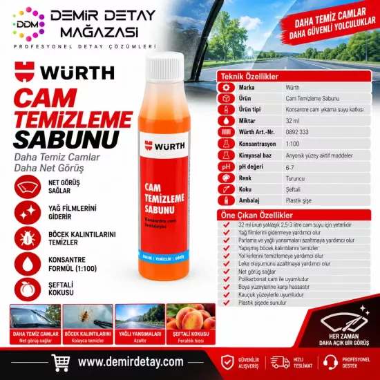 Würth Cam Temizleme Sabunu 32 ml