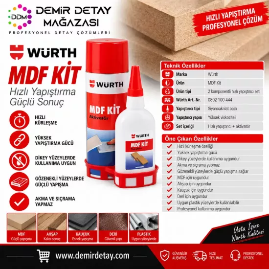 Würth MDF Kit Hızlı Yapıştırıcı 100 + 500 ml