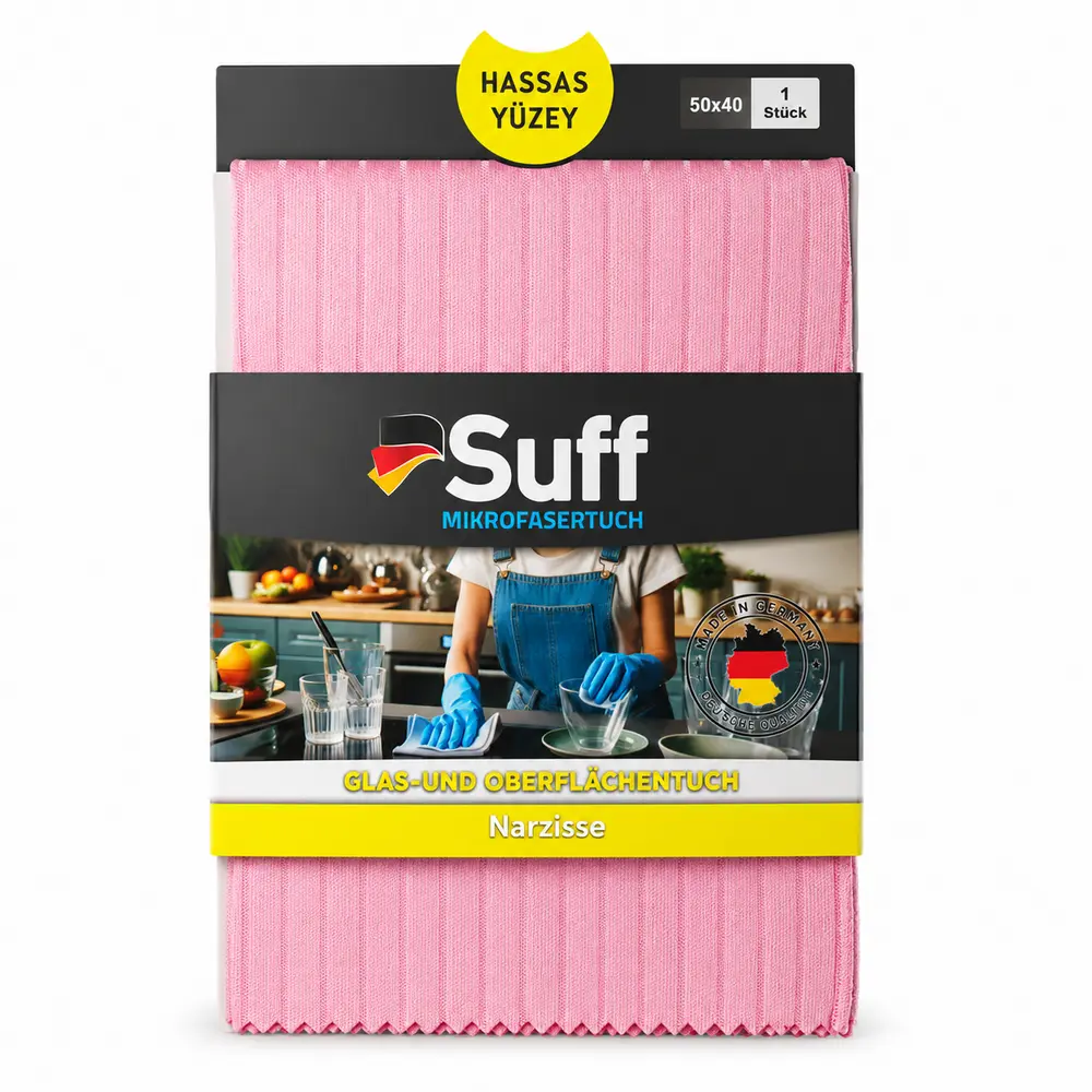 Suff Narzisse Cam ve Hassas Yüzey Mikrofiber Bezi 50x40 cm 1 Adet