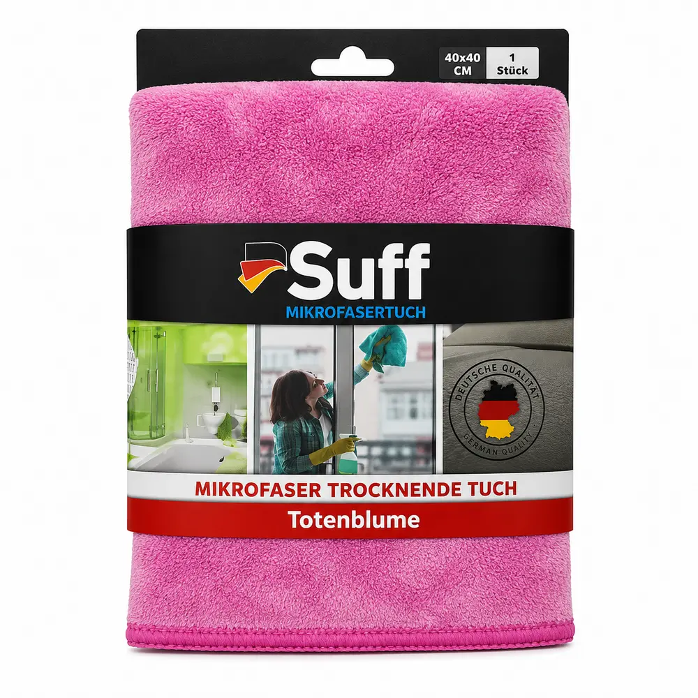 Suff Totenblume Premium Mikrofiber Cila ve Kurulama Bezi 40x40 cm | Alman Üretimi