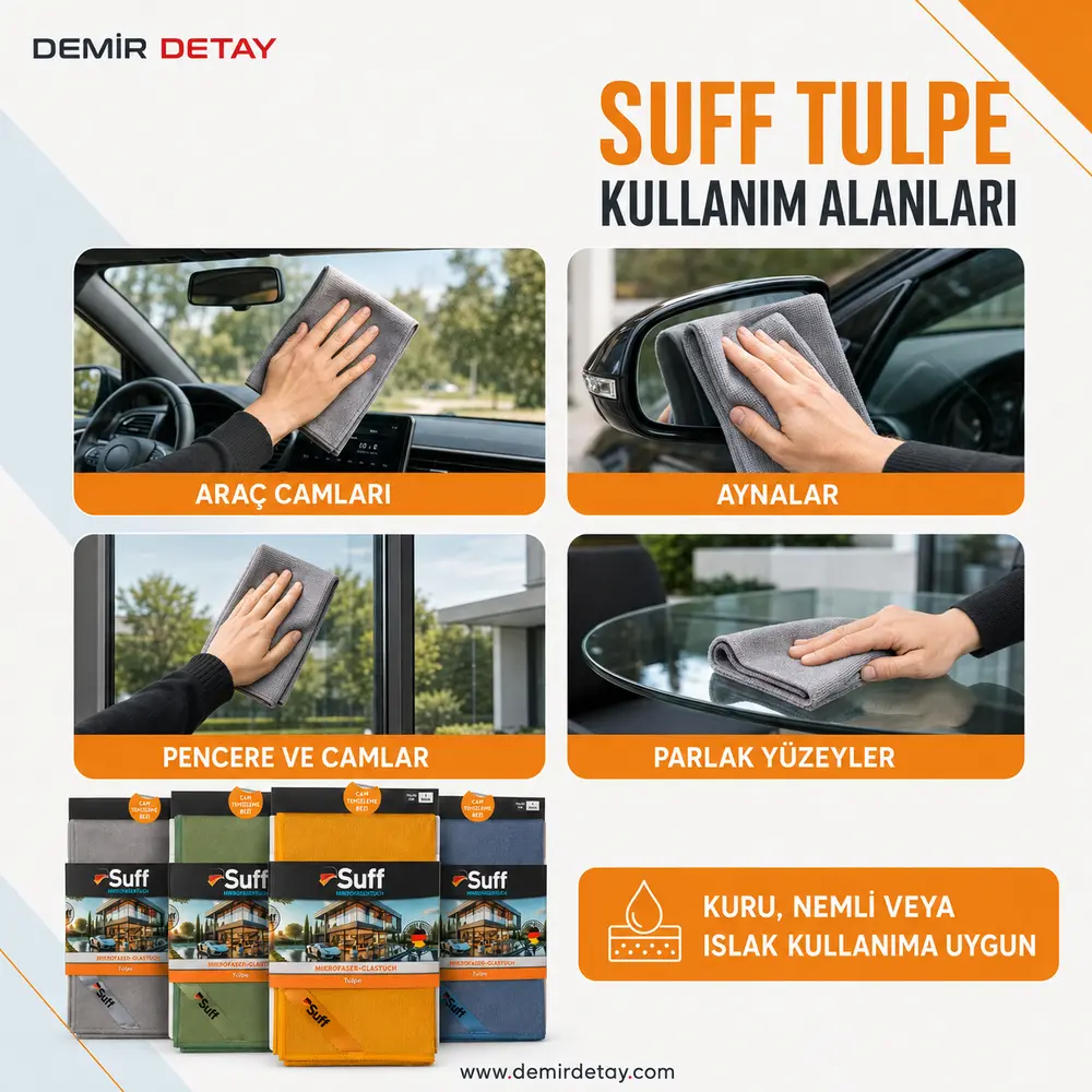 Suff Tulpe Mikrofiber Cam Temizleme Bezi 70x50 cm