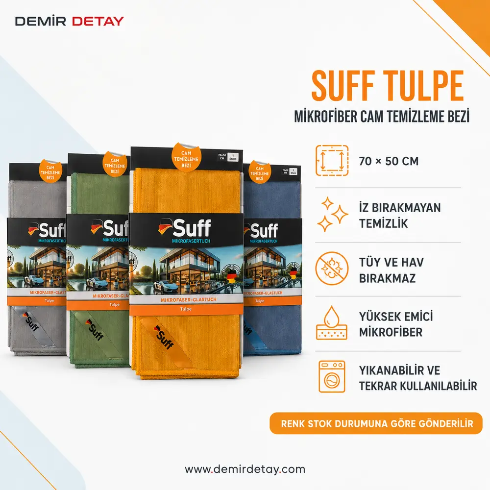 Suff Tulpe Mikrofiber Cam Temizleme Bezi 70x50 cm