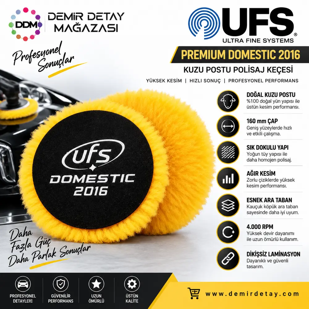 UFS Premium Domestic 2016 Kuzu Postu Ağır Kesim Polisaj Keçesi 160 mm