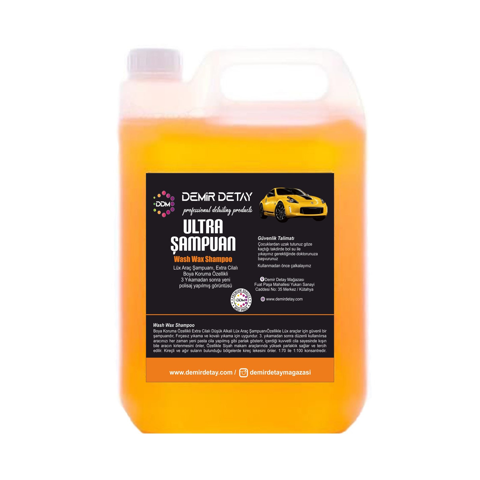 DDM Ultra Cilalı Fırçasız Araç Yıkama Köpüğü 5 Lt