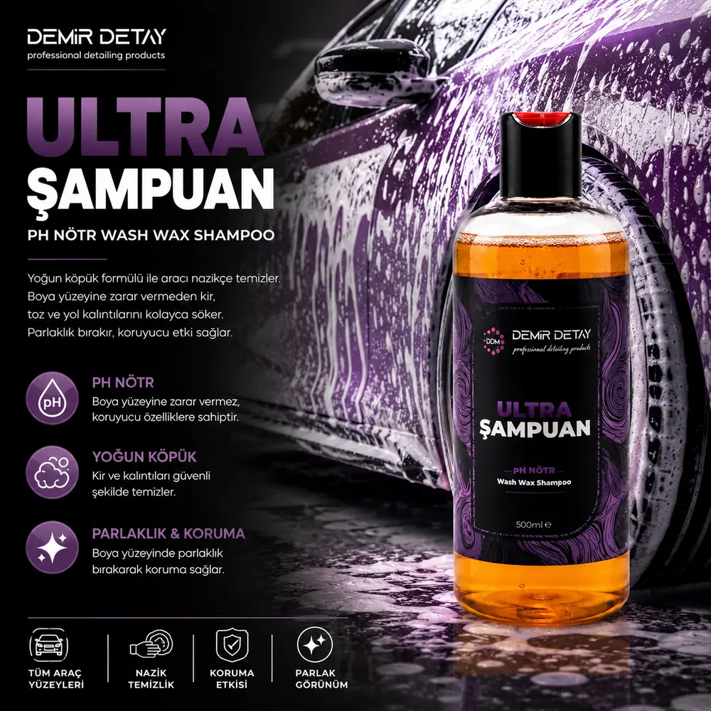 DDM Nötr Gold Seri Şampuan 500 ml | pH Nötr Cilalı Oto Şampuanı