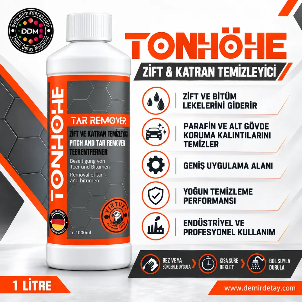 Virtues Premium Tonhohe Zift ve Katran Temizleyici 1 Litre