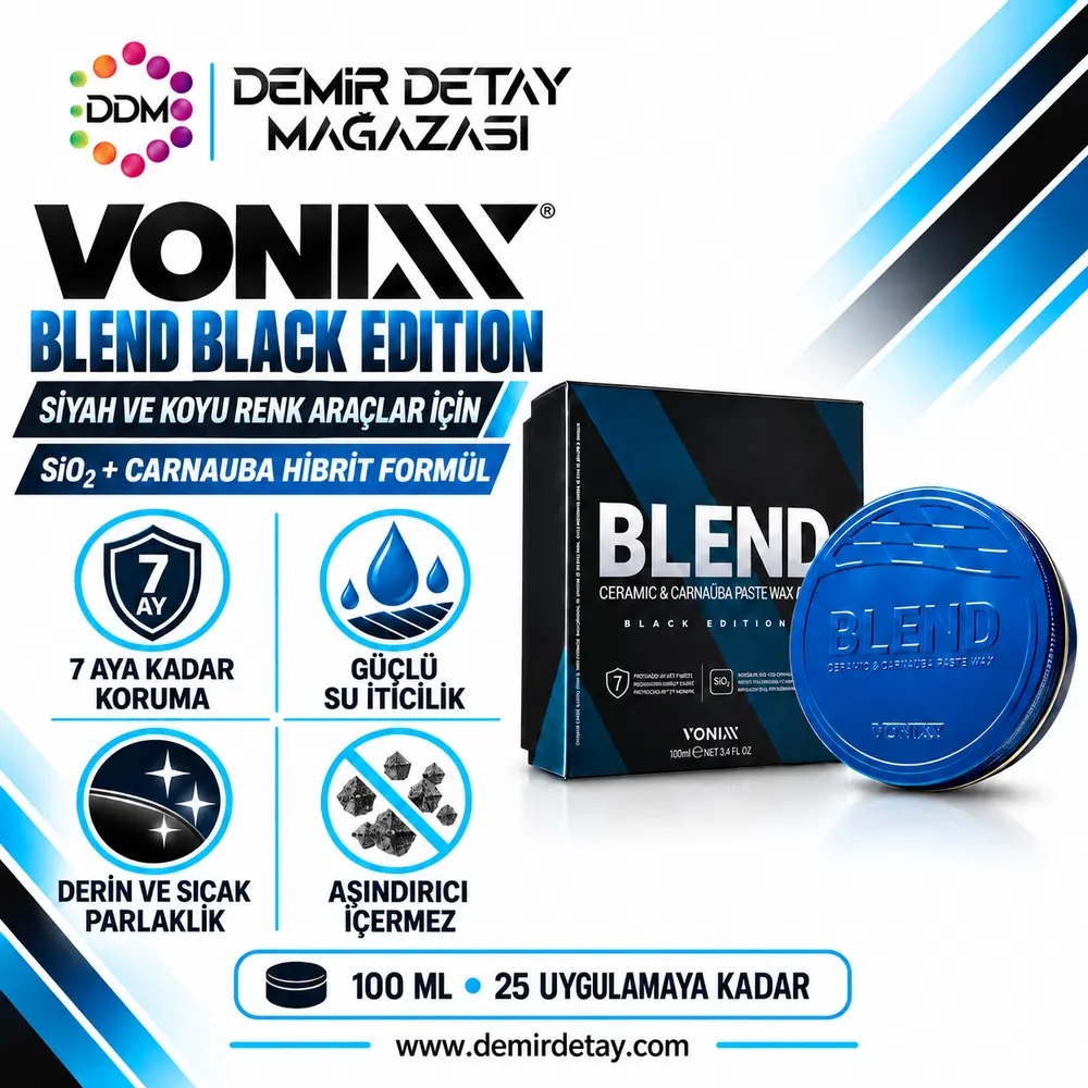 Vonixx Blend Black Edition SiO2 Carnauba Wax 100 ml | Koyu Renk Araçlar