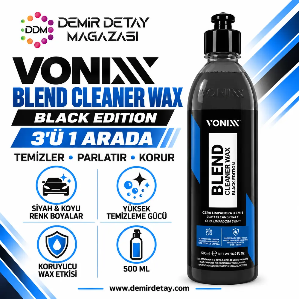 Vonixx Blend Cleaner Wax Black Edition 3’ü 1 Arada Temizleyici Cila 500 ml