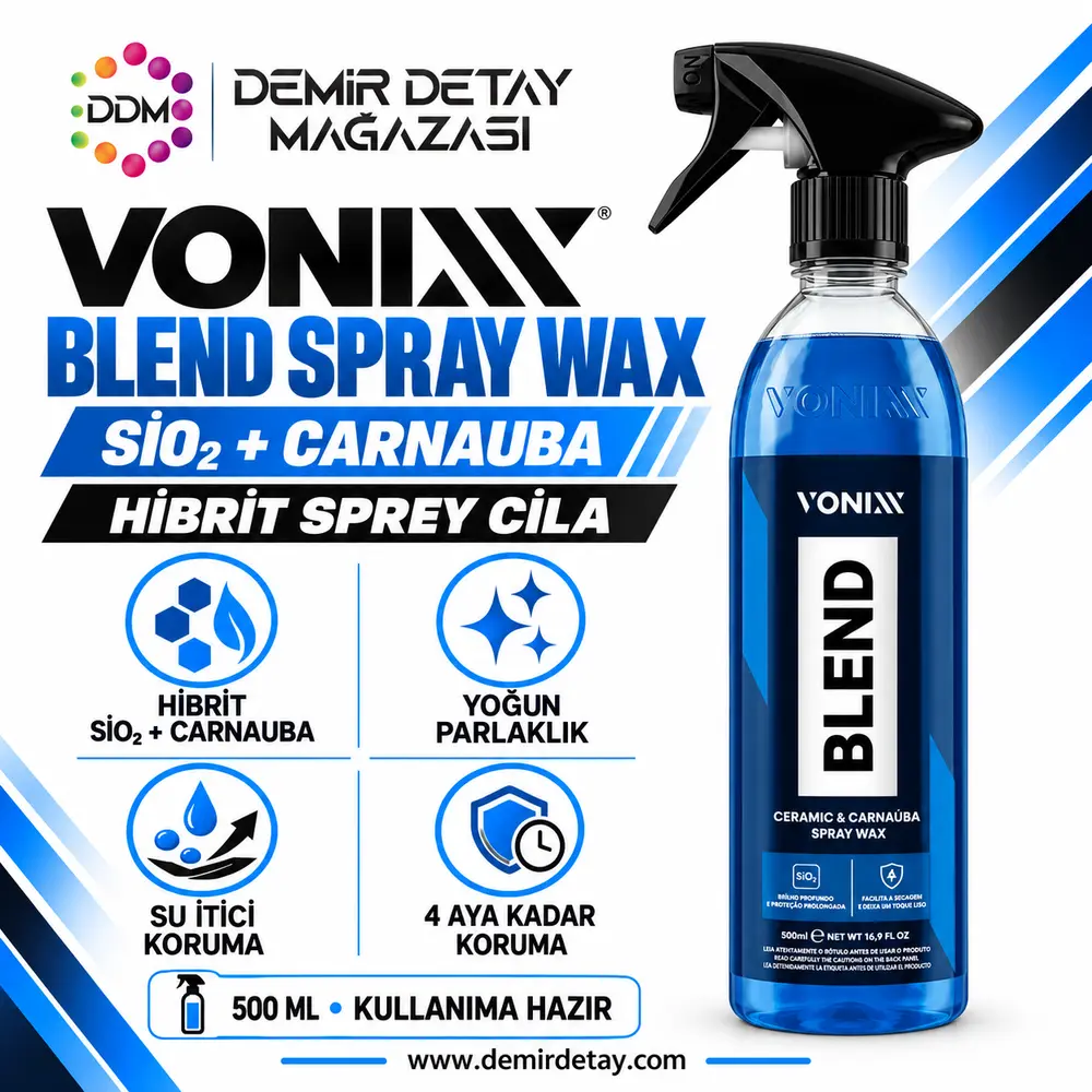 Vonixx Blend Spray Wax SiO₂ ve Carnauba Hibrit Sprey Cila 500 ml