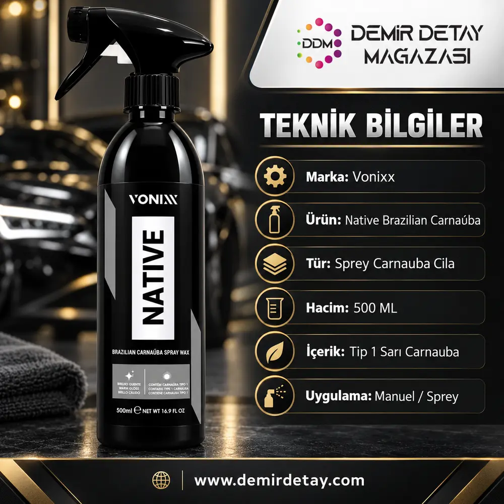 Vonixx Native Brazilian Carnauba Spray Wax Saf Sprey Cila 500 ml